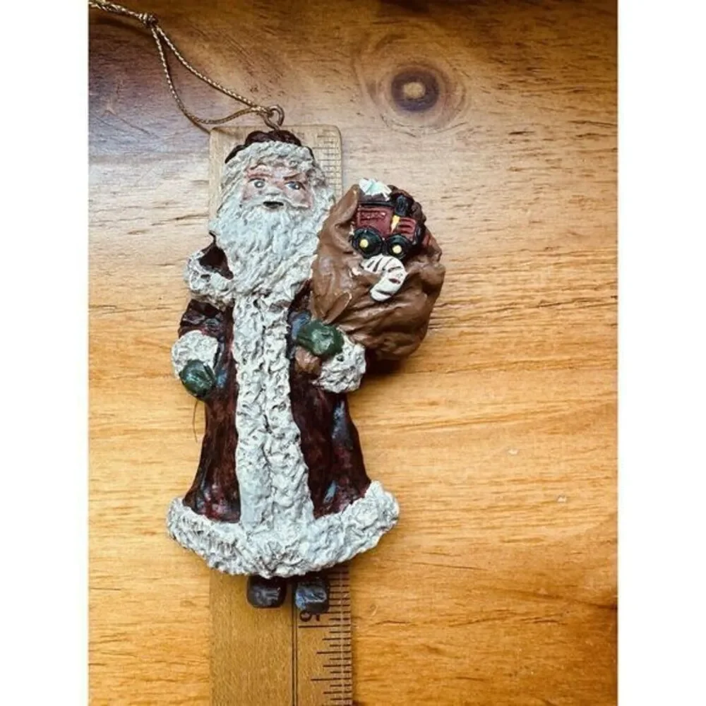 Vintage Christmas Ornament‎ Santa Noel St Nicholas With A Bag Of Toys